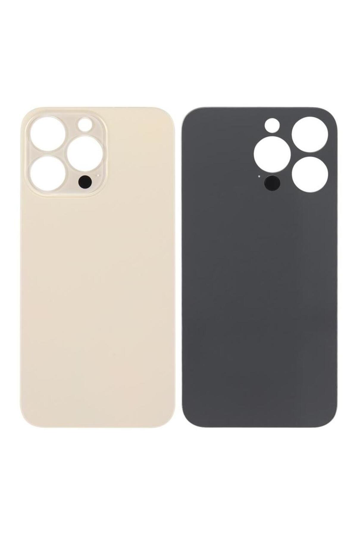Apple iPh. 13 Pro Uyumlu Arka Pil Batarya Kapağı - LENS HARİÇ Gold