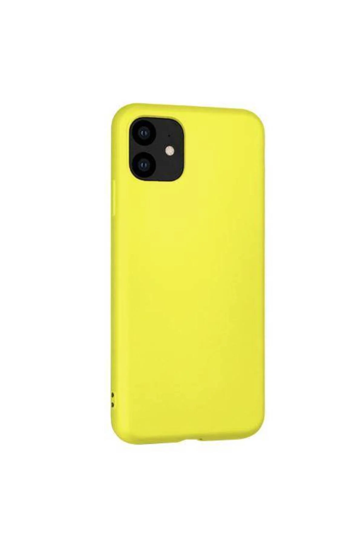 Apple iPhone 11 İçi Kadife Silikon Kılıf Sarı