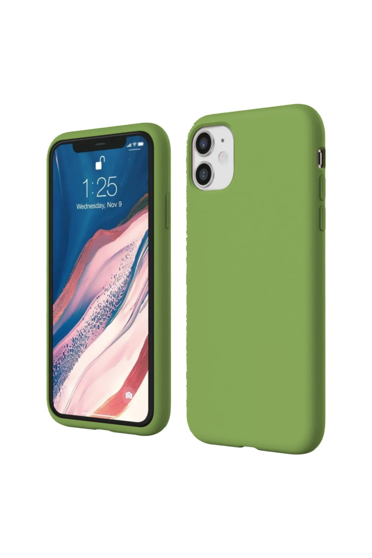 Apple iPhone 11 İnce Mat Silikon Kılıf Yeşil