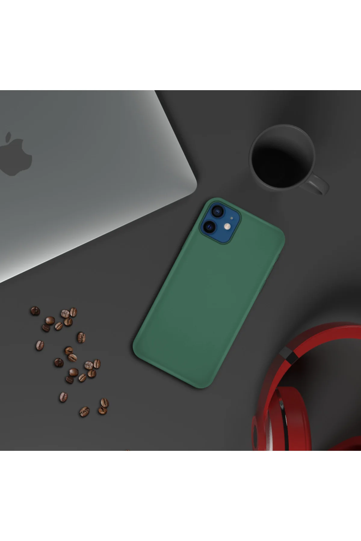 Apple iPhone 11 İnce Mat Silikon Kılıf Haki