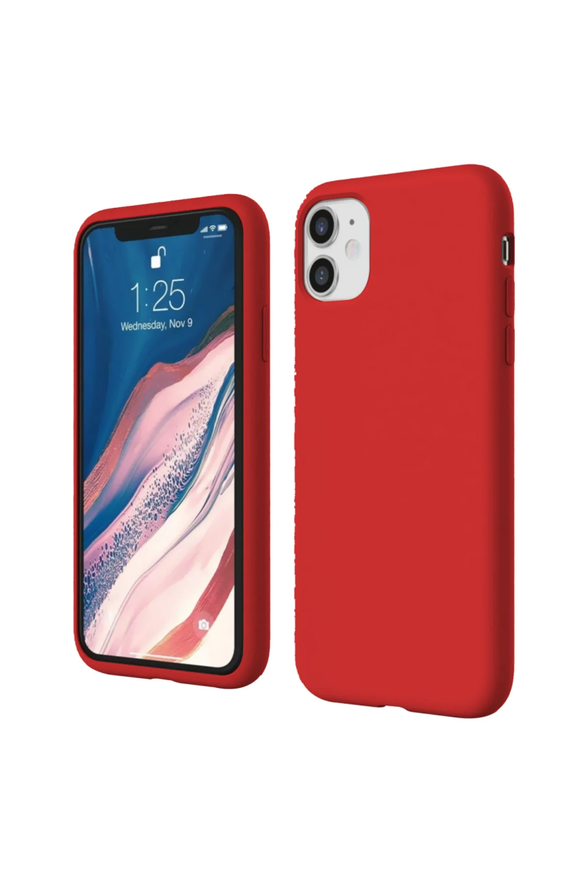 Apple iPhone 11 İnce Mat Silikon Kılıf Kırmızı