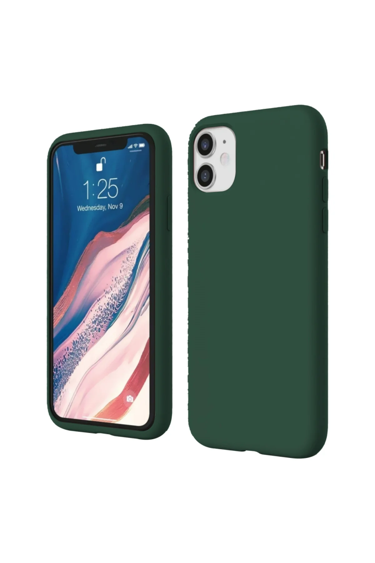 Apple iPhone 11 İnce Mat Silikon Kılıf Haki