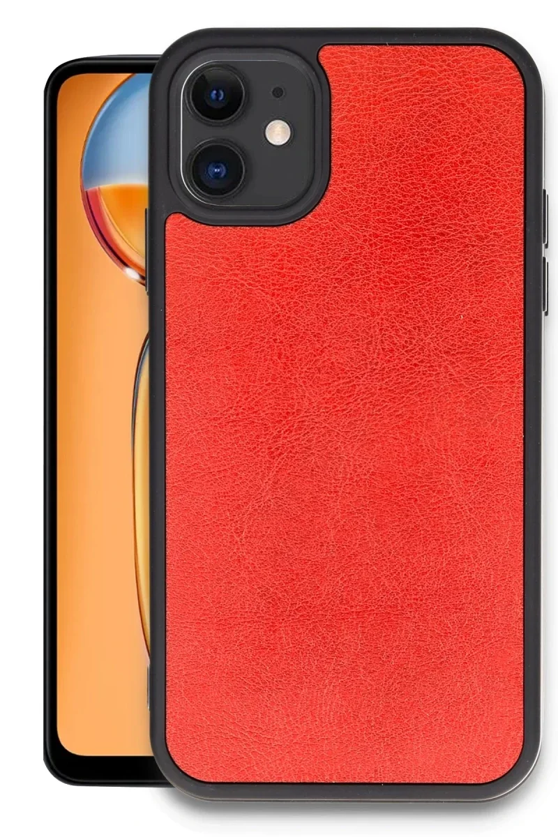 Apple iPhone 11 Kılıf Aras Deri Kapak - Kırmızı