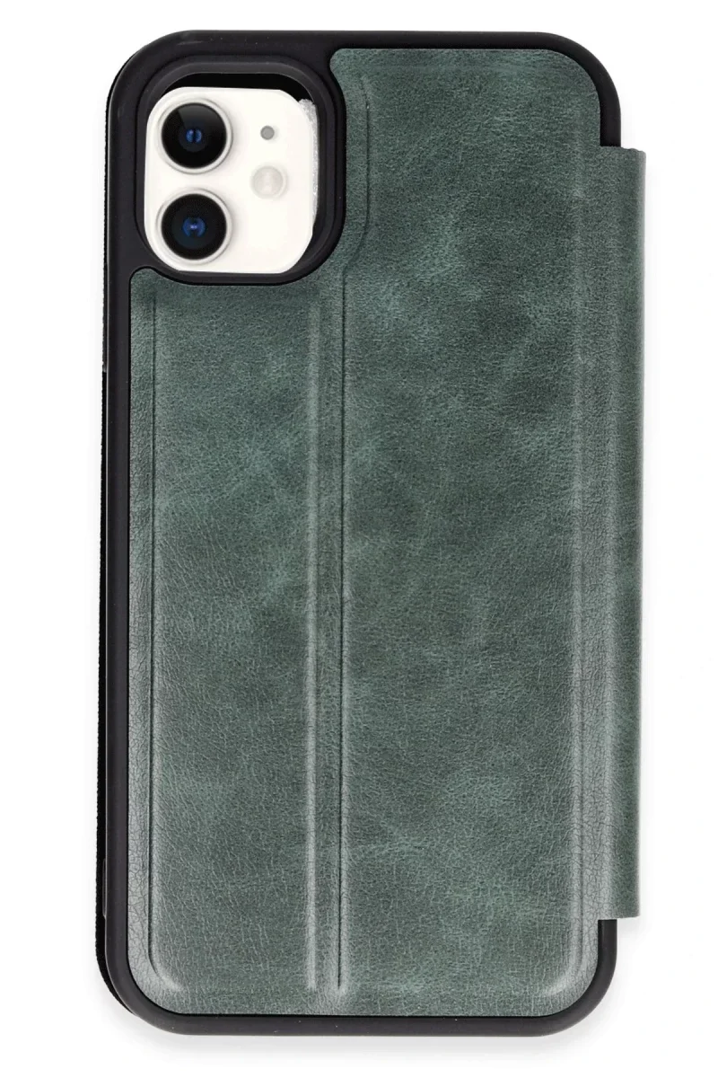 Apple iPhone 11 Kılıf Flip Cover - Koyu Yeşil