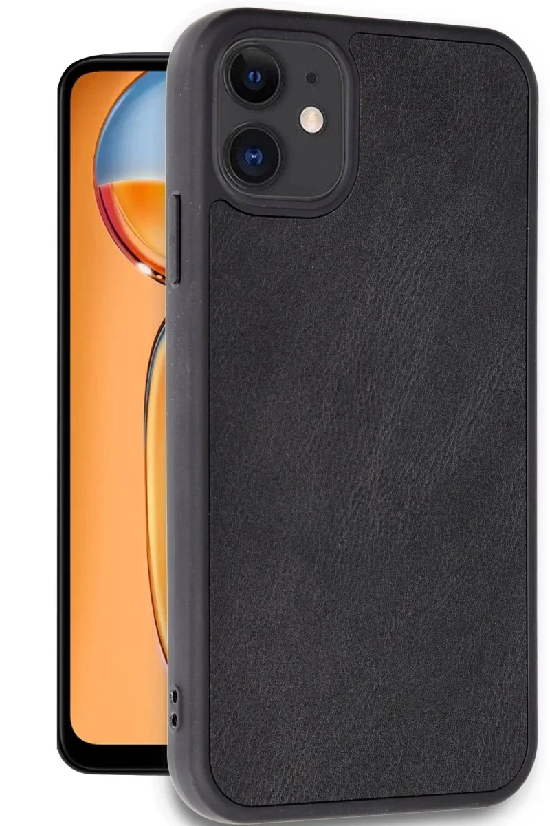 Apple iPhone 11 Kılıf Aras Deri Kapak - Siyah Apple iPhone 11 Kılıf Aras Deri Kapak - Siyah