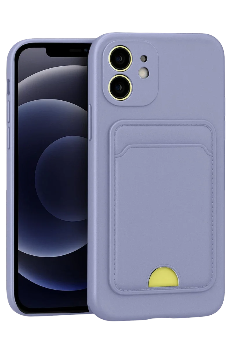 Apple iPhone 11 Kılıf Kelvin Kartvizitli Silikon - Lila