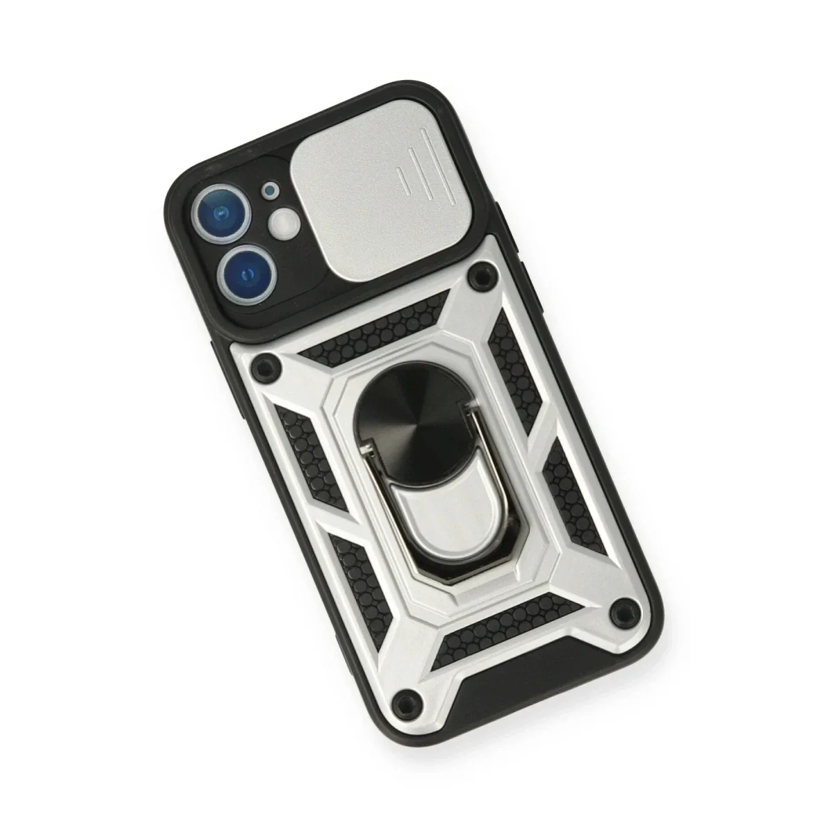 Apple iPhone 11 Kılıf Pars Lens Yüzüklü Silikon - Gümüş - Görsel 3