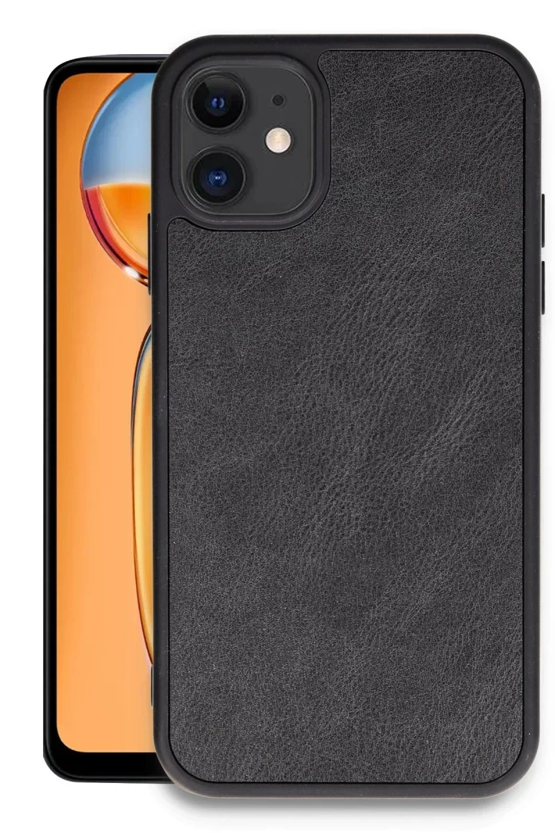 Apple iPhone 11 Kılıf Aras Deri Kapak - Siyah Apple iPhone 11 Kılıf Aras Deri Kapak - Siyah