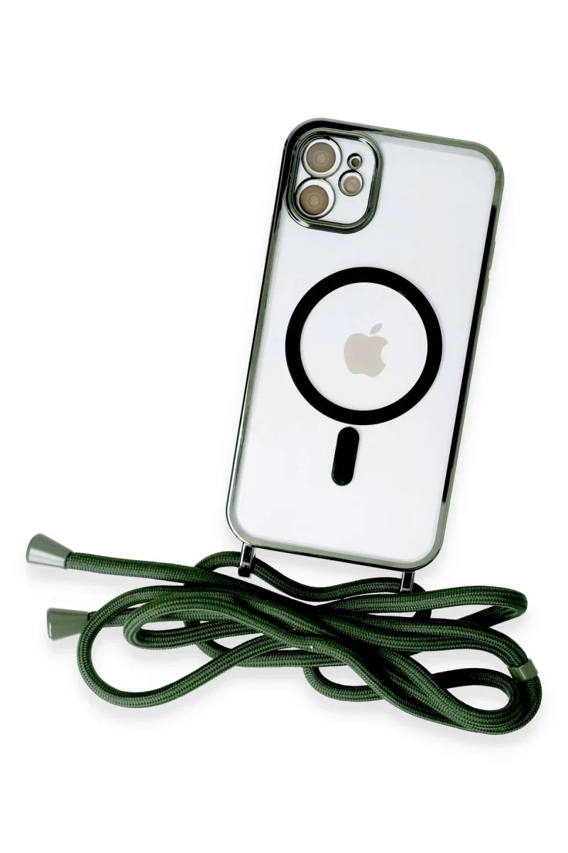 Apple iPhone 11 Kılıf Divo Lazer Askılı Magsafe Kapak - Koyu Yeşil Fiyatı, Yorumları ve Özellikleri