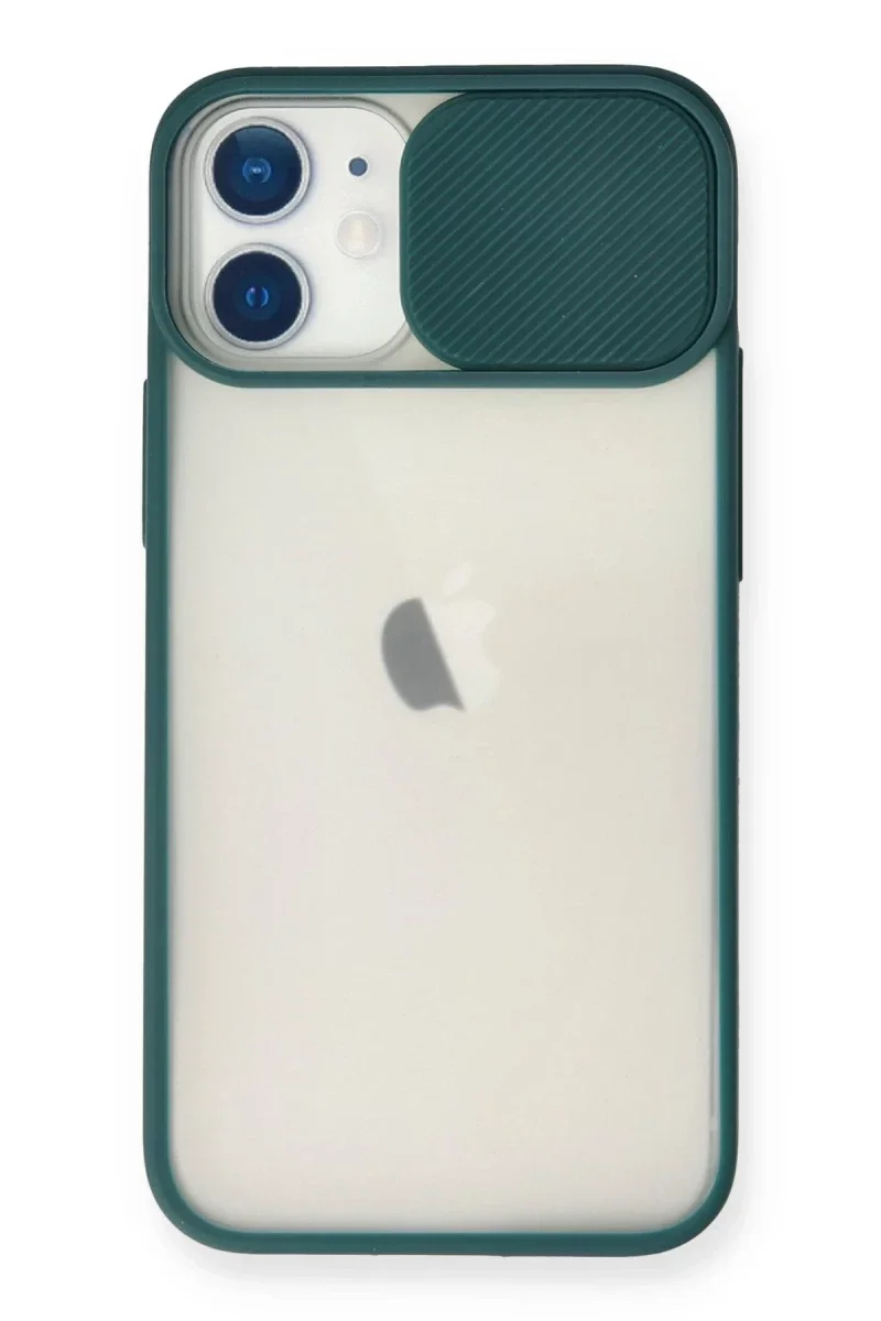 Apple iPhone 11 Kılıf Palm Buzlu Kamera Sürgülü Silikon - Yeşil Apple iPhone 11 Kılıf Palm Buzlu Kamera Sürgülü Silikon - Yeşil