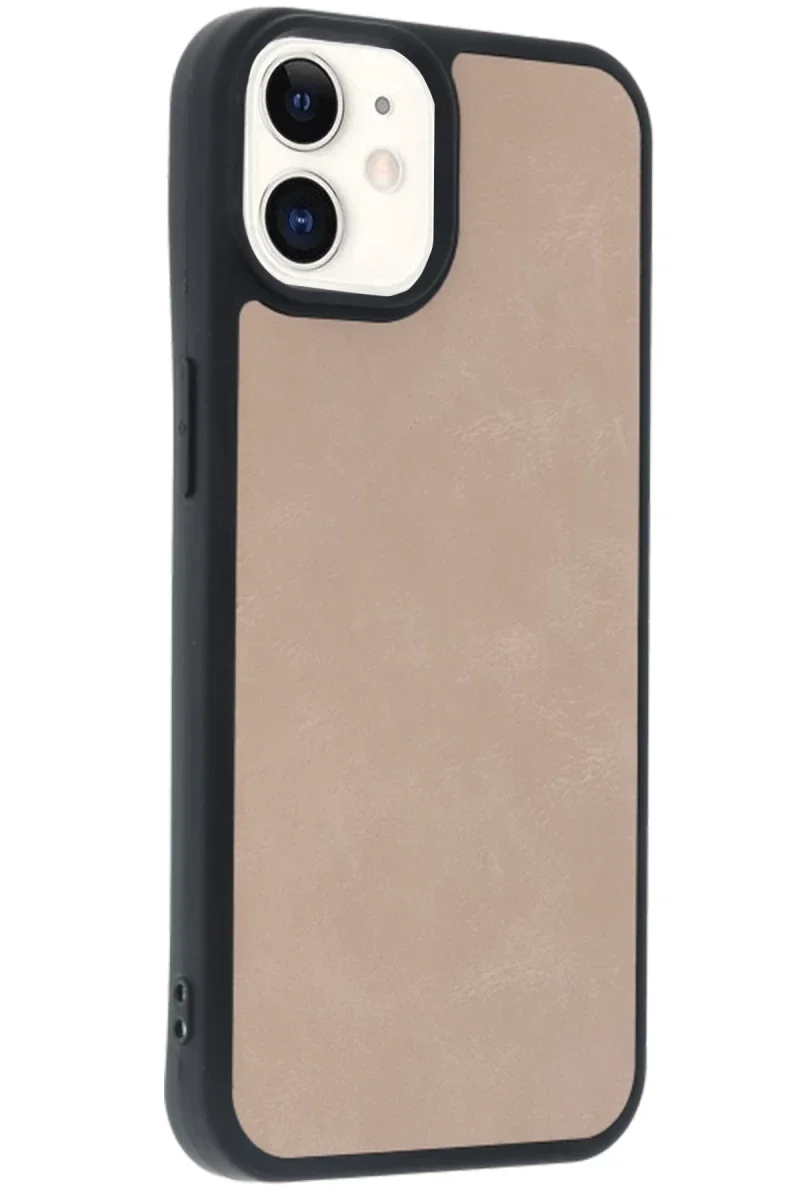 Apple iPhone 11 Kılıf Aras Deri Kapak - Pudra
