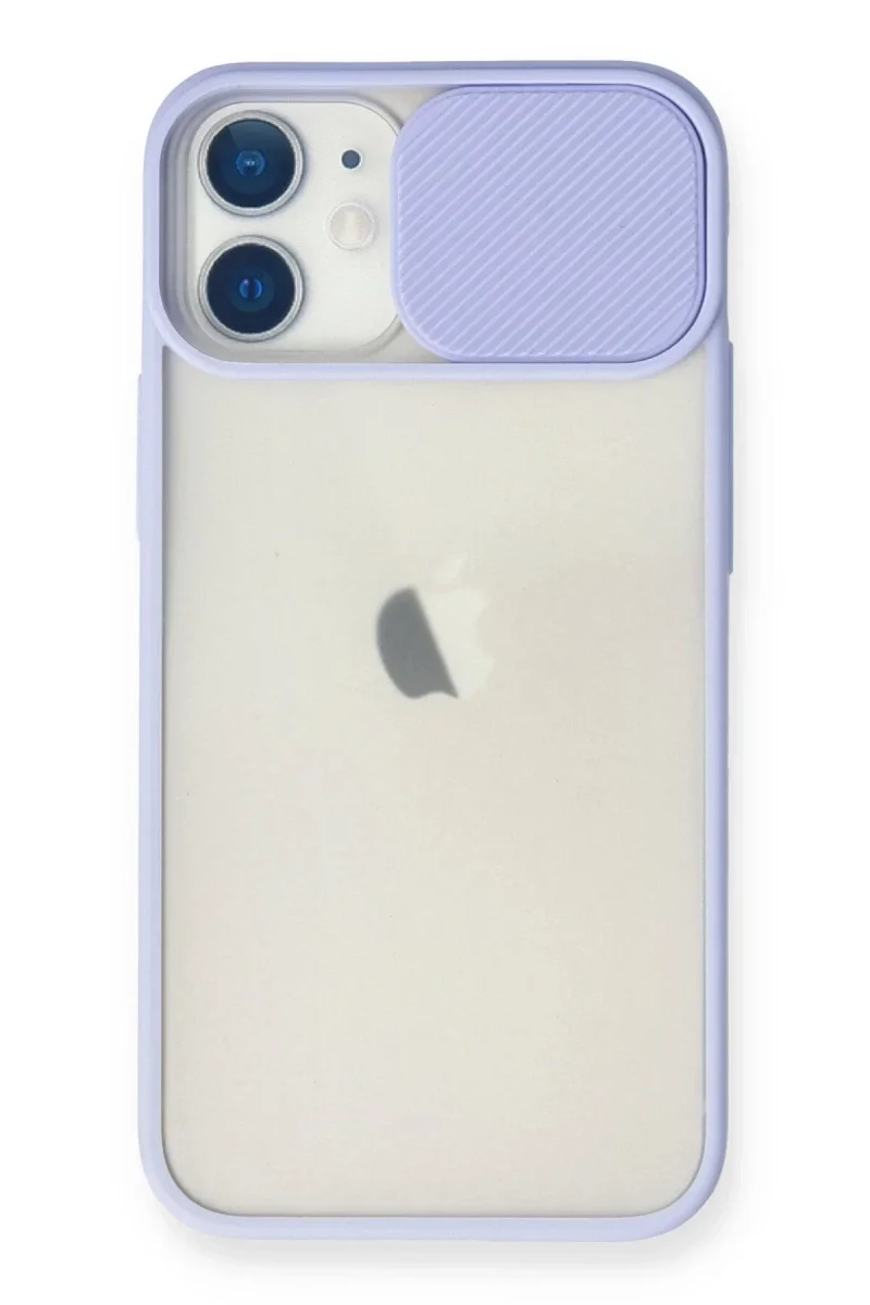 Apple iPhone 11 Kılıf Palm Buzlu Kamera Sürgülü Silikon - Lila Apple iPhone 11 Kılıf Palm Buzlu Kamera Sürgülü Silikon - Lila