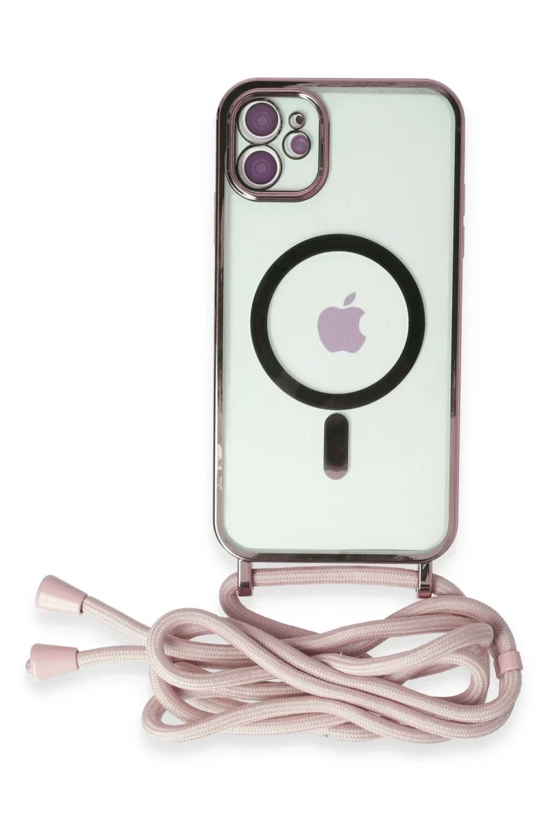 Apple iPhone 11 Kılıf Divo Lazer Askılı Magsafe Kapak - Pembe Fiyatı, Yorumları ve Özellikleri