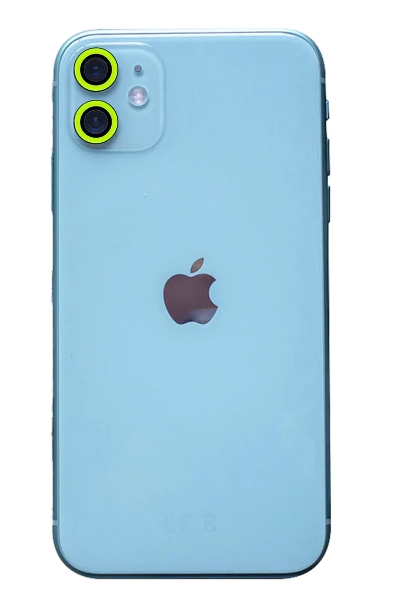 Apple iPhone 11 Neon Fosforlu Kamera Lens - Yeşil Apple iPhone 11 Neon Fosforlu Kamera Lens - Yeşil