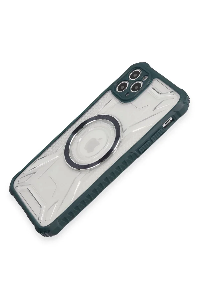 Apple iPhone 11 Pro Max Kılıf Prag Magneticsafe Kapak - Koyu Yeşil Apple iPhone 11 Pro Max Kılıf Prag Magneticsafe Kapak - Koyu Yeşil