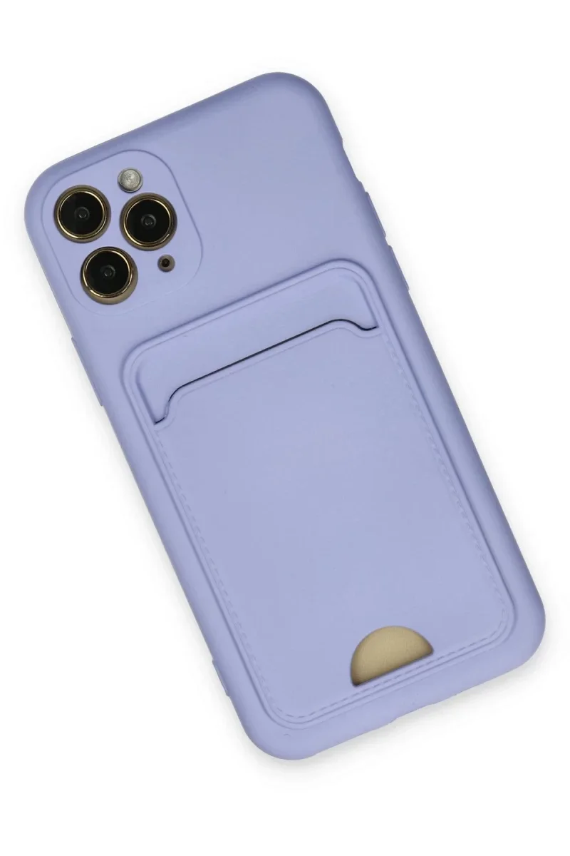 Apple iPhone 11 Pro Kılıf Kelvin Kartvizitli Silikon - Lila Apple iPhone 11 Pro Kılıf Kelvin Kartvizitli Silikon - Lila