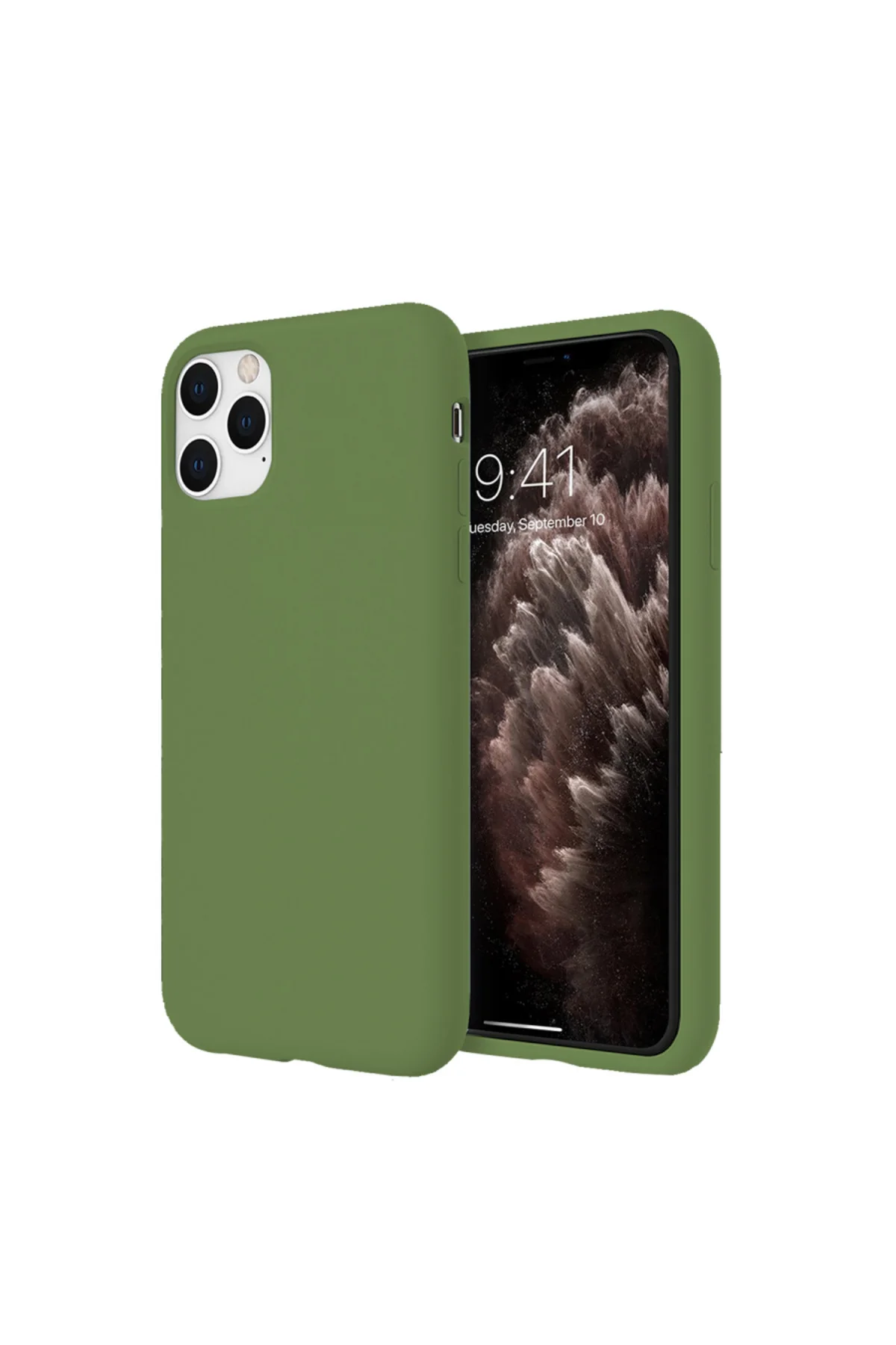 Apple iPhone 11 Pro Max İnce Mat Silikon Kılıf Yeşil
