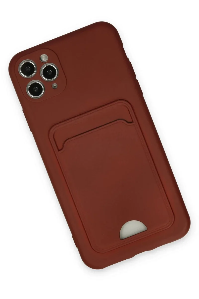 Apple iPhone 11 Pro Max Kılıf Kelvin Kartvizitli Silikon - Bordo Apple iPhone 11 Pro Max Kılıf Kelvin Kartvizitli Silikon - Bordo
