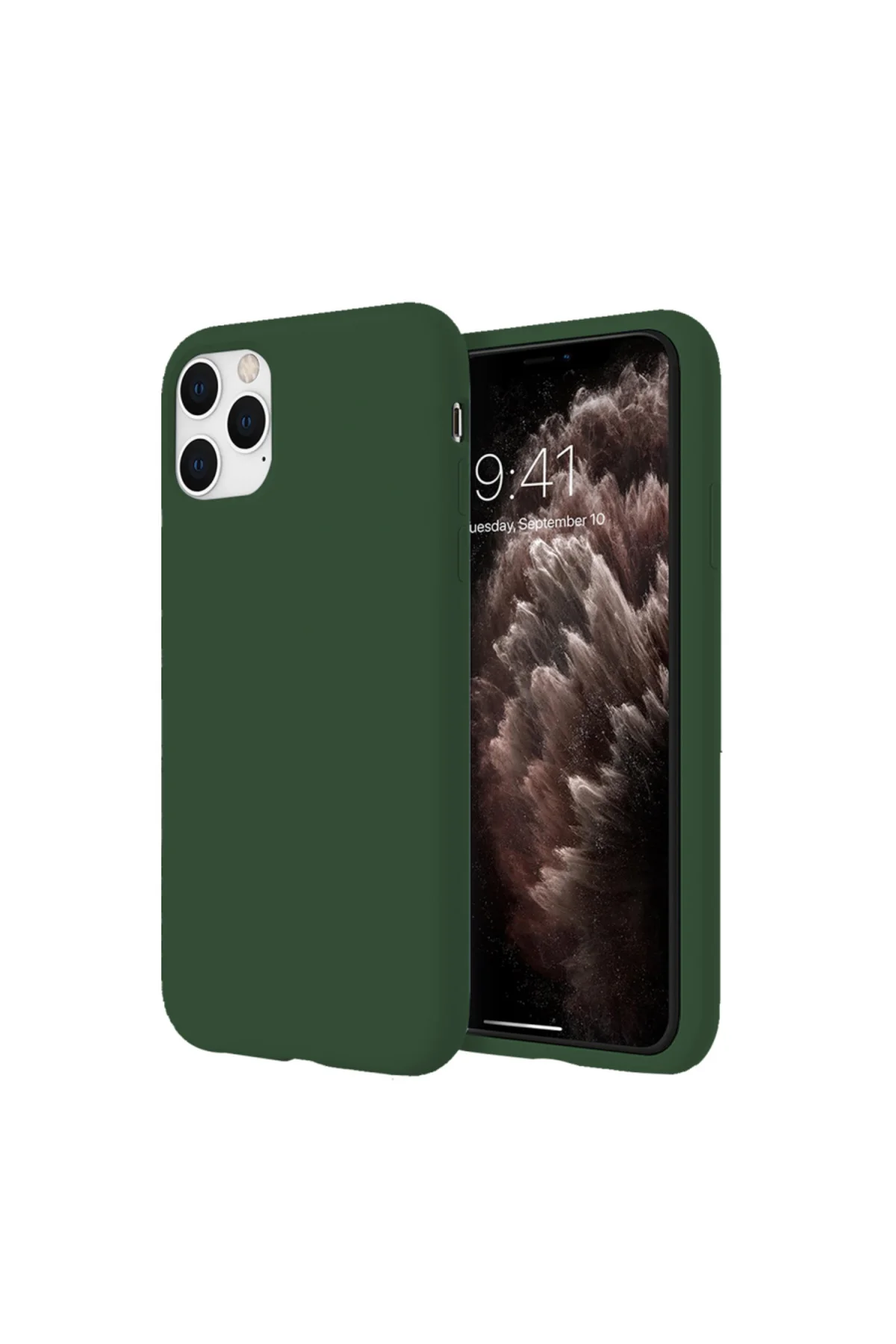 Apple iPhone 11 Pro Max İnce Mat Silikon Kılıf Haki