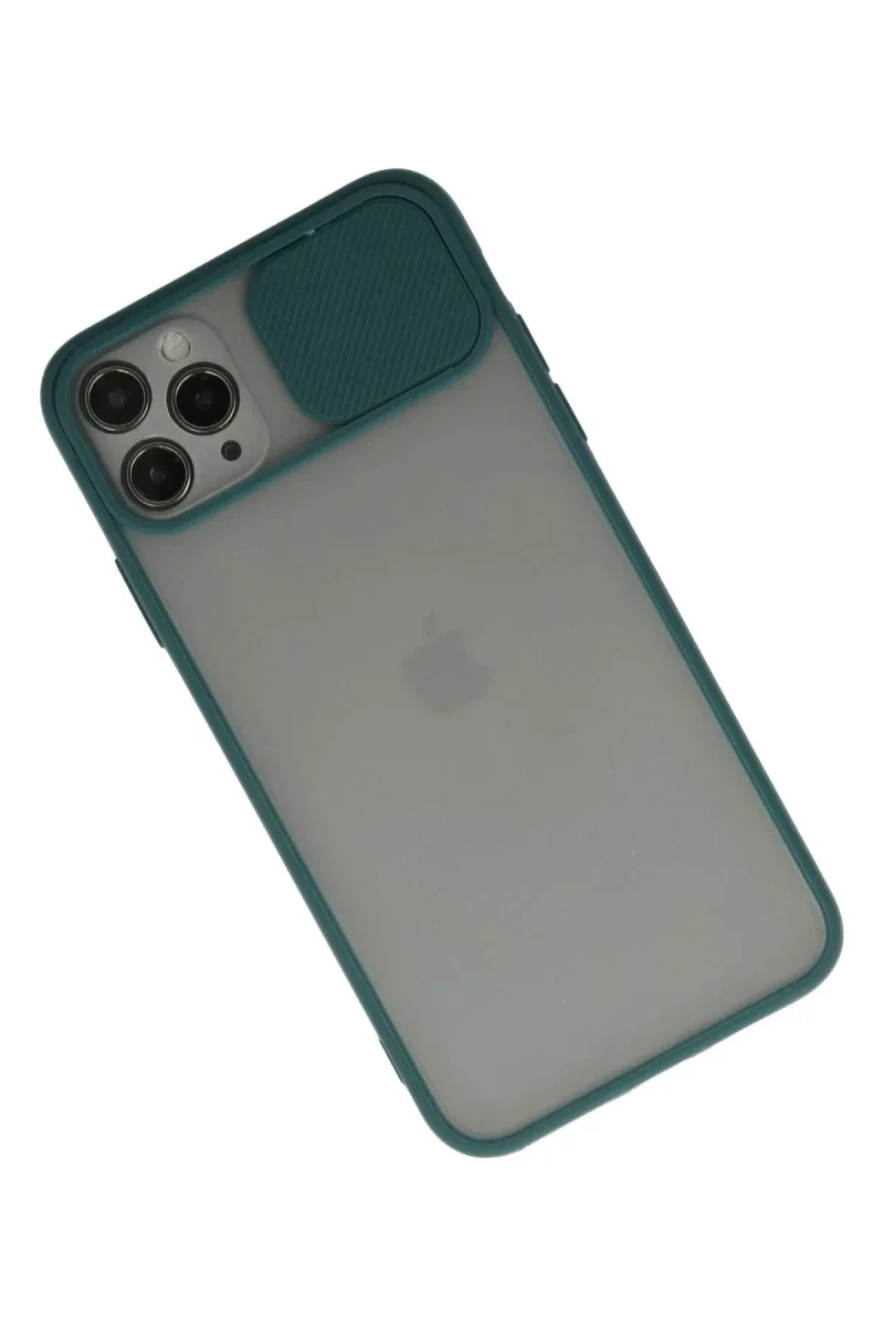 Apple iPhone 11 Pro Kılıf Palm Buzlu Kamera Sürgülü Silikon - Yeşil Apple iPhone 11 Pro Kılıf Palm Buzlu Kamera Sürgülü Silikon - Yeşil