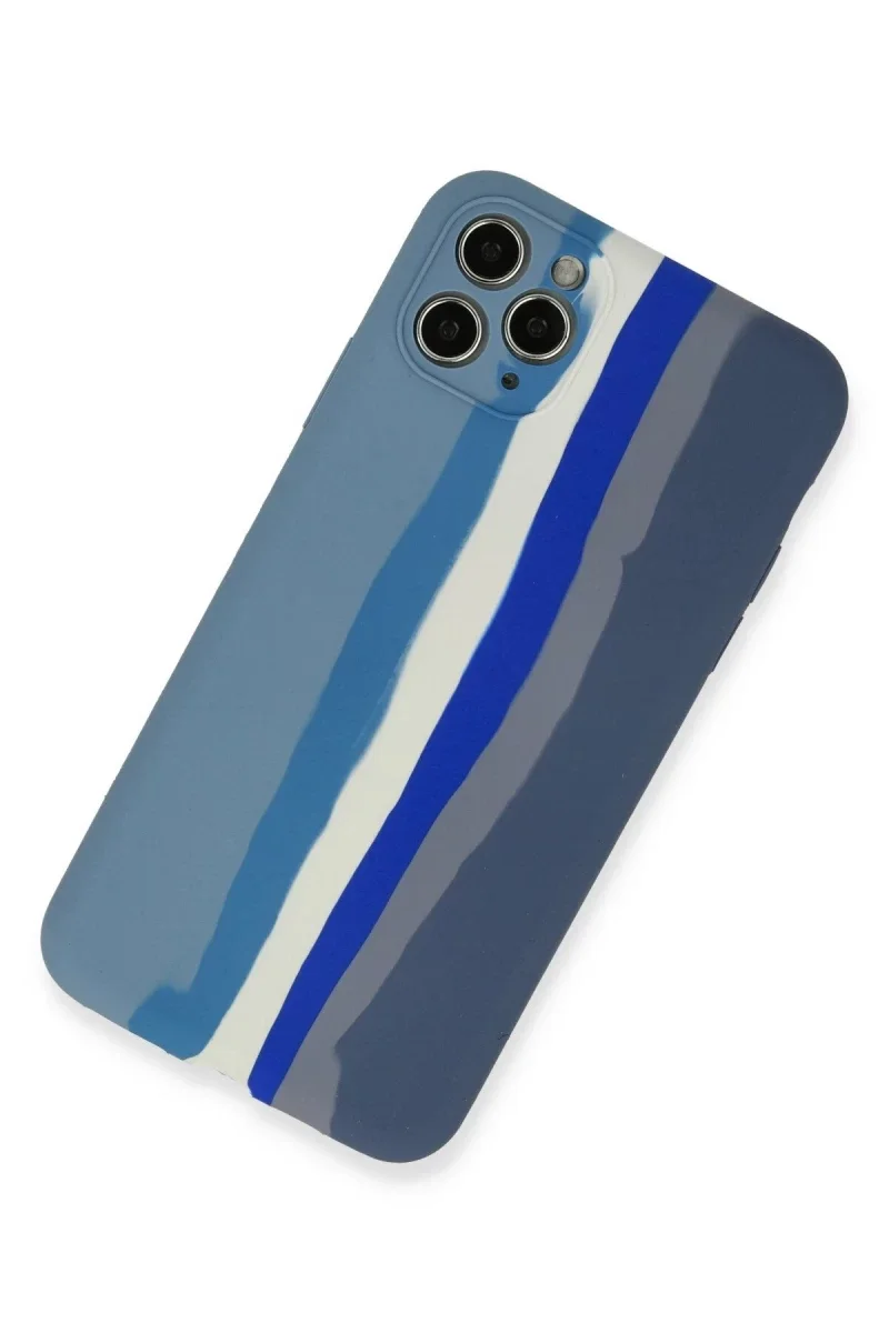 Apple iPhone 11 Pro Kılıf Ebruli Lansman Silikon - Mavi-Gri Apple iPhone 11 Pro Kılıf Ebruli Lansman Silikon - Mavi-Gri