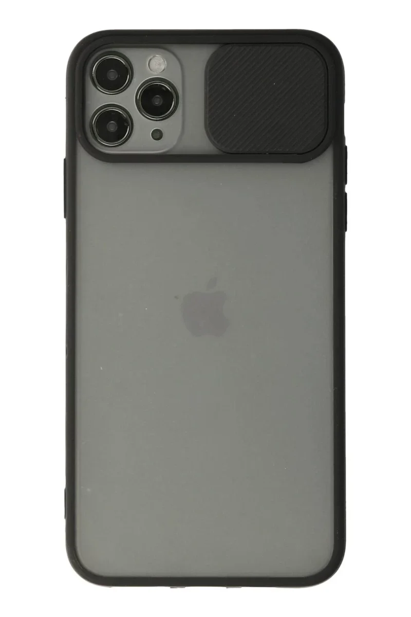 Apple iPhone 11 Pro Max Kılıf Palm Buzlu Kamera Sürgülü Silikon - Siyah Apple iPhone 11 Pro Max Kılıf Palm Buzlu Kamera Sürgülü Silikon - Siyah