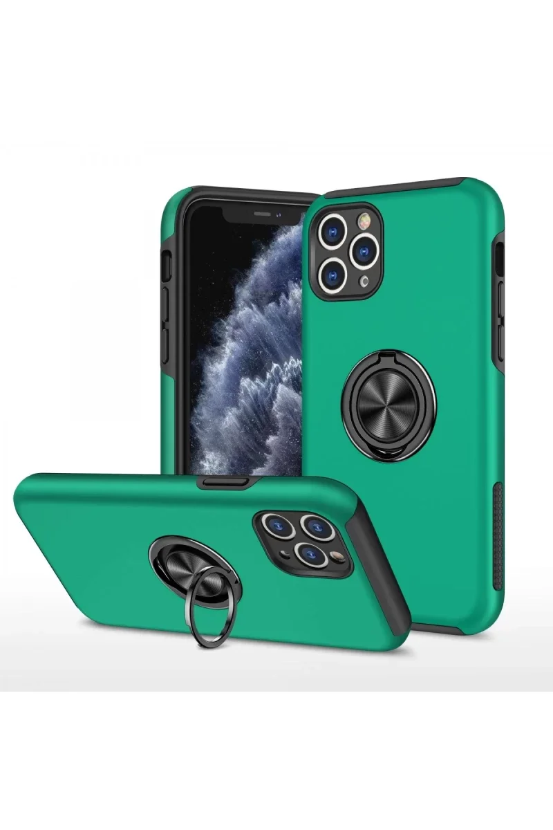 Apple iPhone 11 Pro Max Kılıf Elit Yüzüklü Kapak - Yeşil Apple iPhone 11 Pro Max Kılıf Elit Yüzüklü Kapak - Yeşil