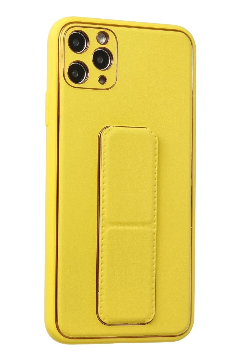 Apple iPhone 11 Pro Max Kılıf Coco Deri Standlı Kapak - Sarı Fiyatı, Yorumları ve Özellikleri