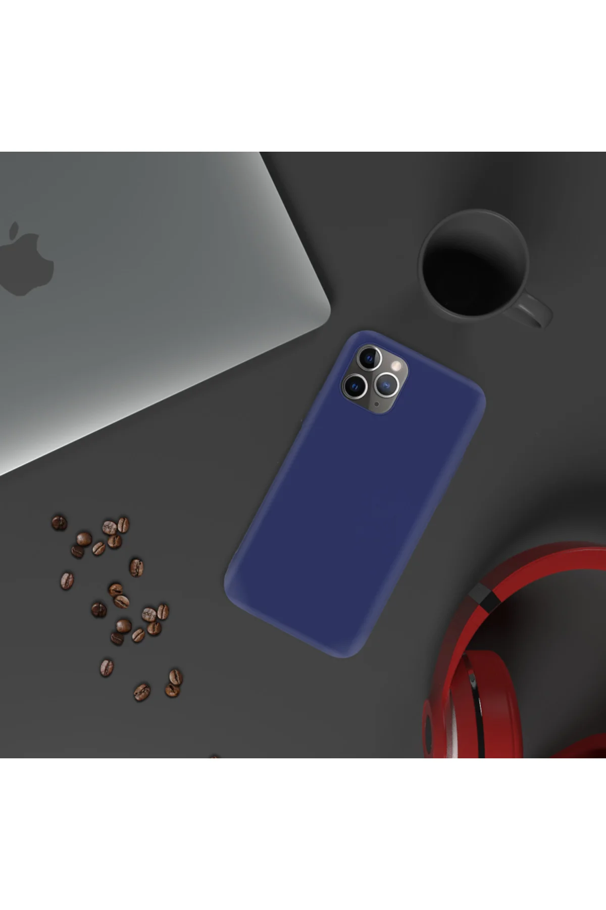Apple iPhone 11 Pro Max İnce Mat Silikon Kılıf Lacivert