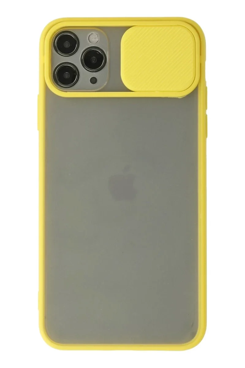 Apple iPhone 11 Pro Kılıf Palm Buzlu Kamera Sürgülü Silikon - Sarı Apple iPhone 11 Pro Kılıf Palm Buzlu Kamera Sürgülü Silikon - Sarı