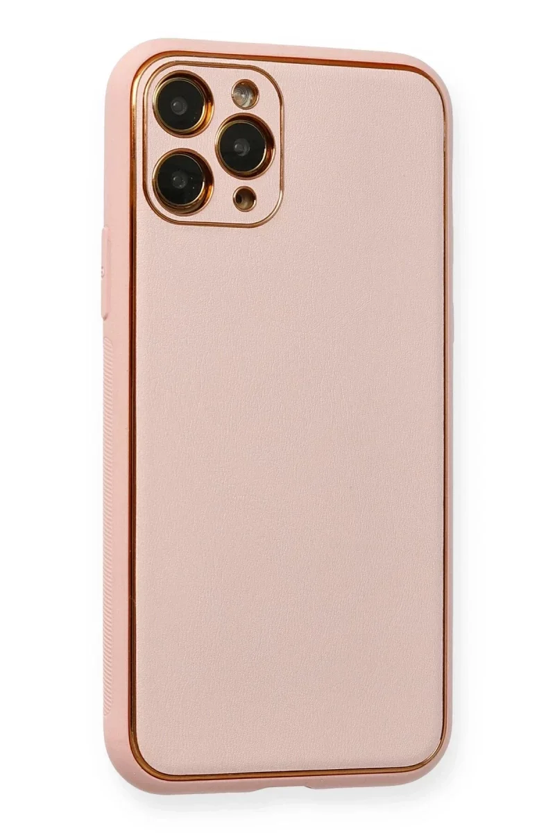 Apple iPhone 11 Pro Kılıf Coco Deri Silikon Kapak - Pembe