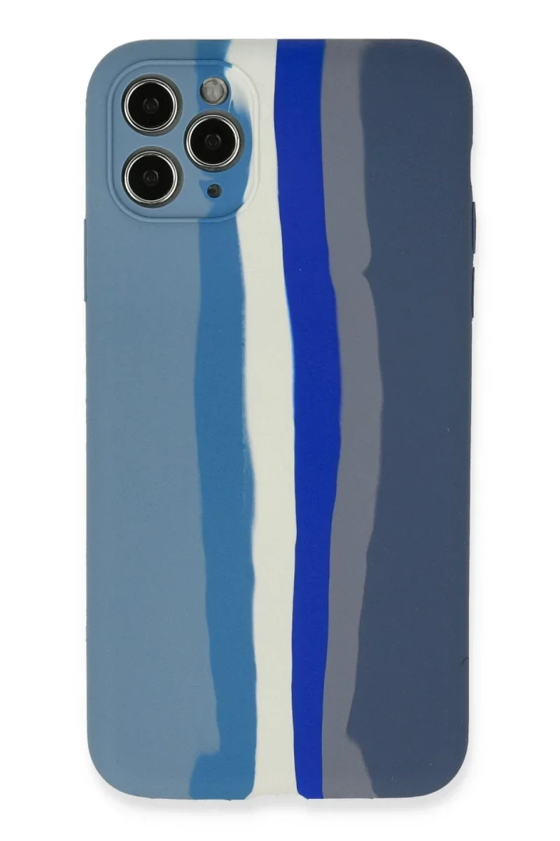 Apple iPhone 11 Pro Kılıf Ebruli Lansman Silikon - Mavi-Gri Apple iPhone 11 Pro Kılıf Ebruli Lansman Silikon - Mavi-Gri