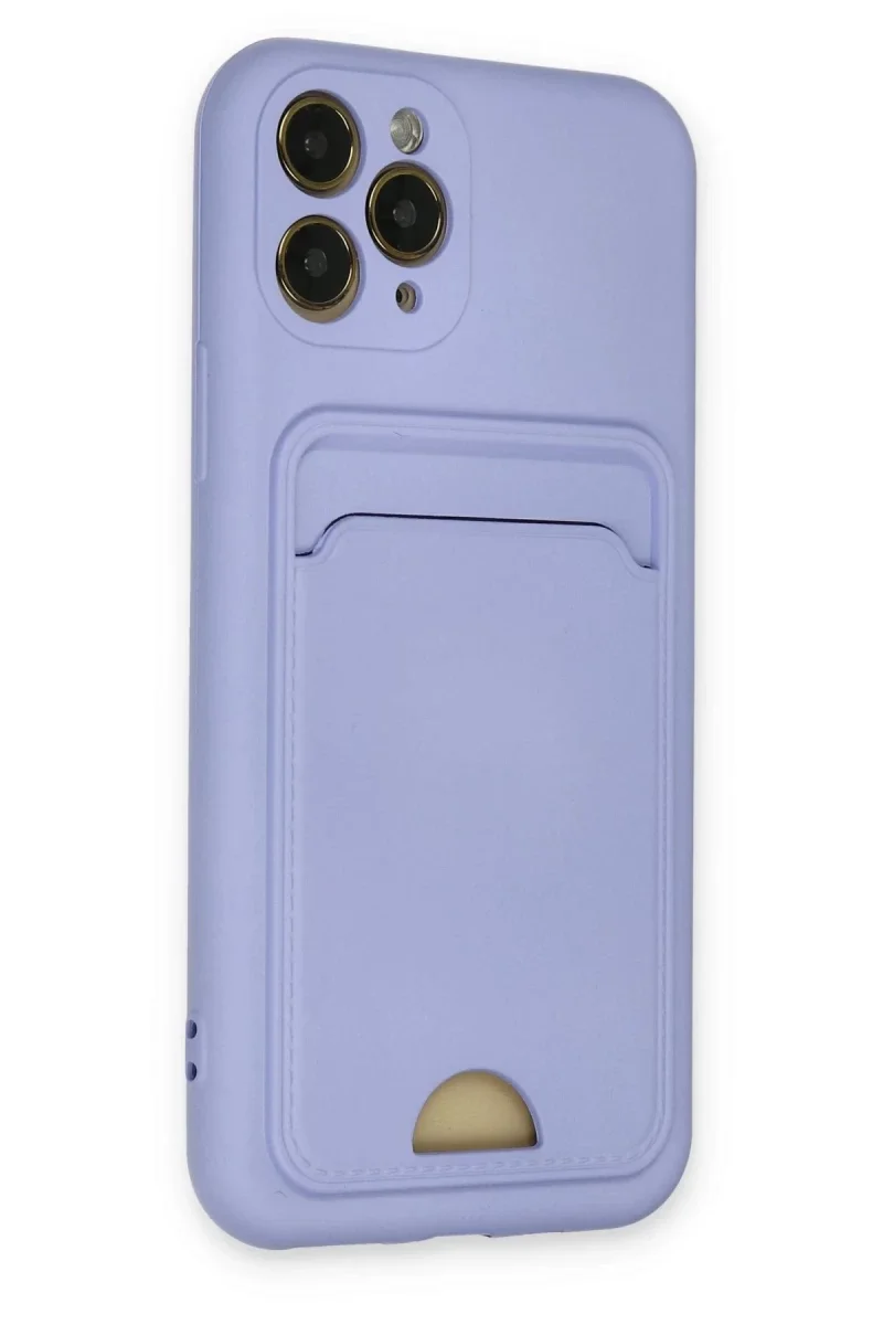 Apple iPhone 11 Pro Kılıf Kelvin Kartvizitli Silikon - Lila Apple iPhone 11 Pro Kılıf Kelvin Kartvizitli Silikon - Lila
