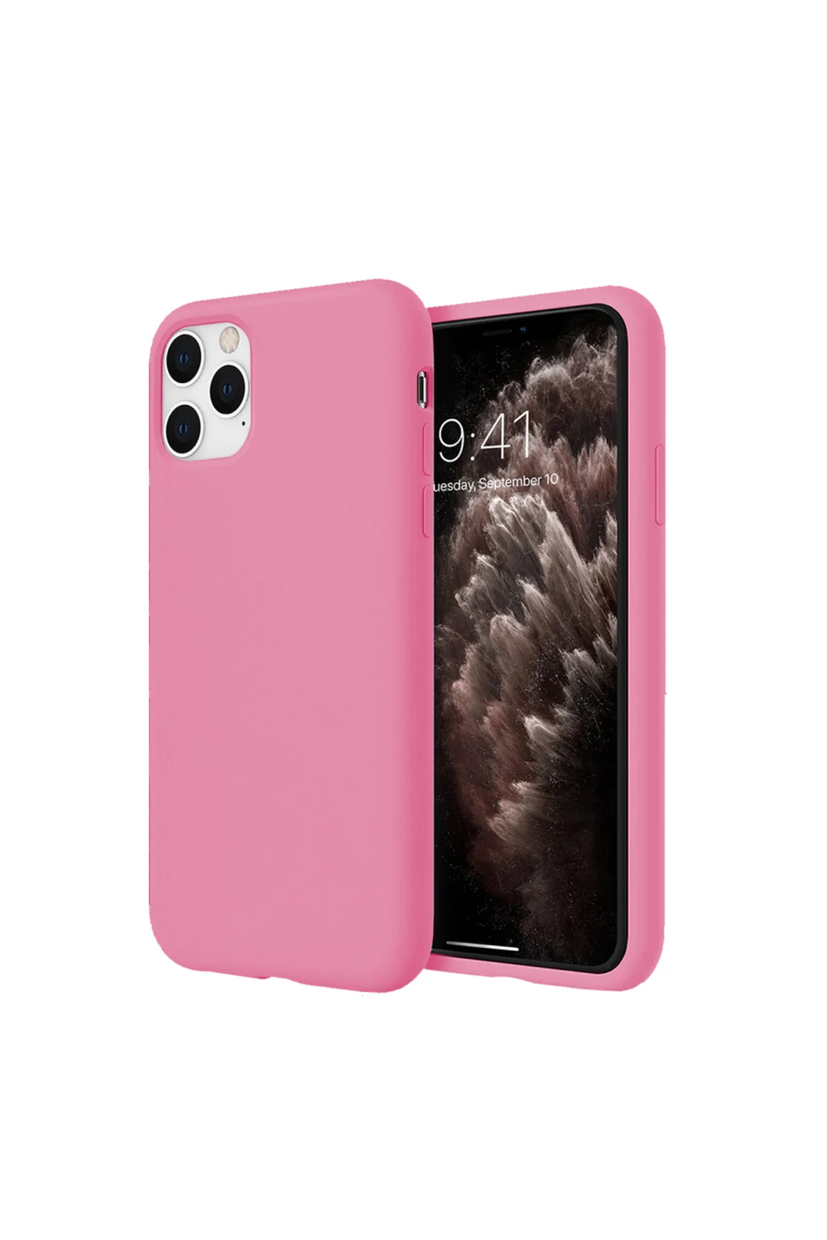 Apple iPhone 11 Pro Max İnce Mat Silikon Kılıf Pembe