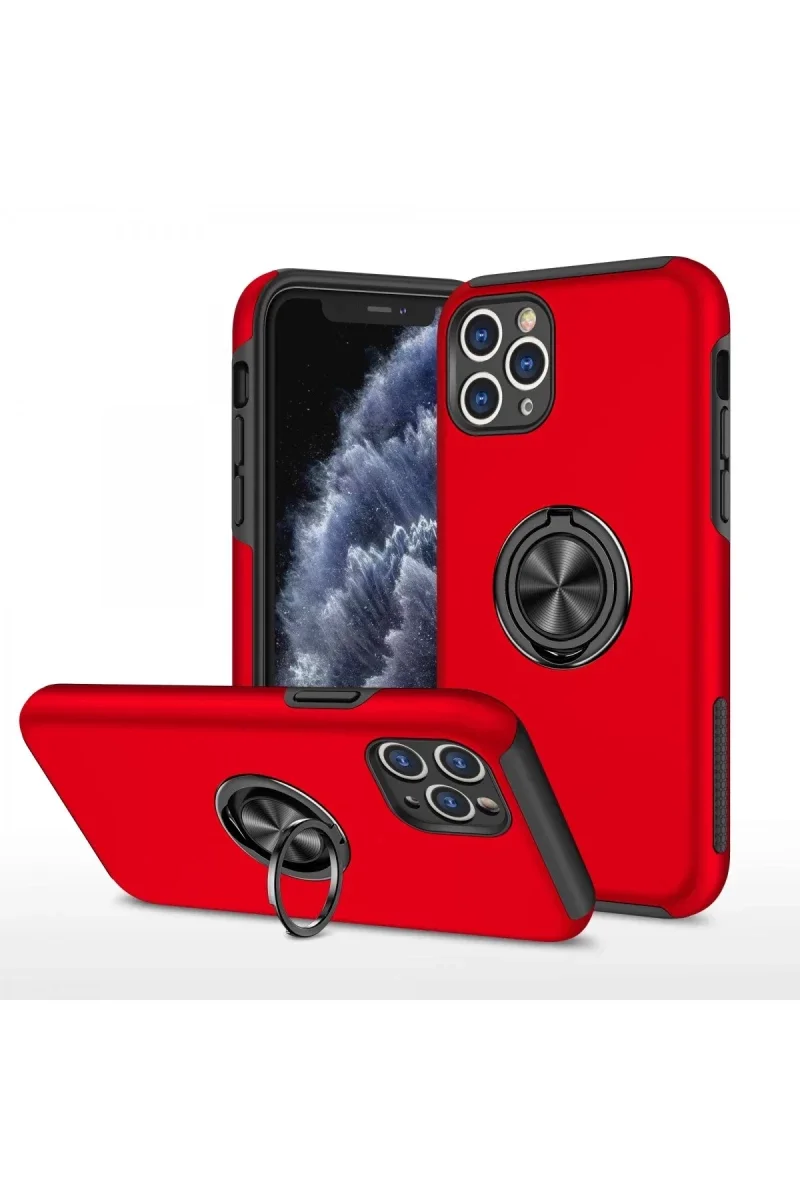 Apple iPhone 11 Pro Max Kılıf Elit Yüzüklü Kapak - Kırmızı Apple iPhone 11 Pro Max Kılıf Elit Yüzüklü Kapak - Kırmızı