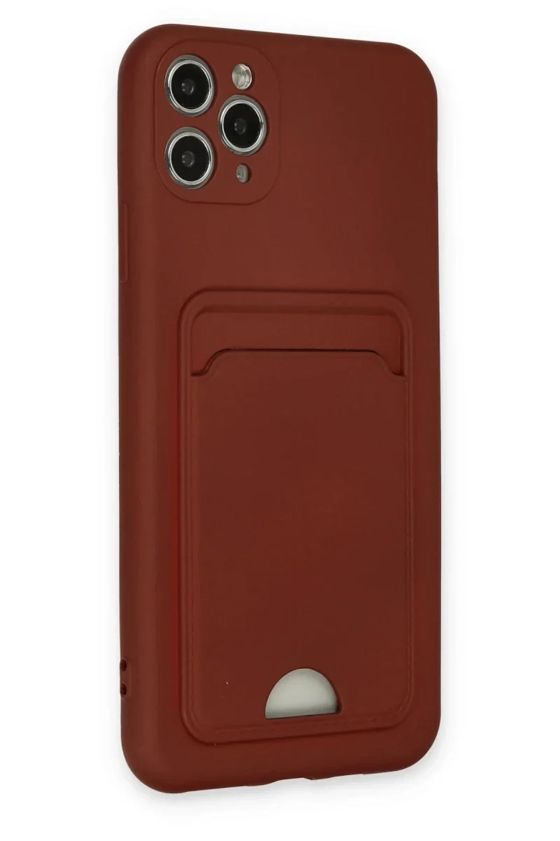 Apple iPhone 11 Pro Max Kılıf Kelvin Kartvizitli Silikon - Bordo Apple iPhone 11 Pro Max Kılıf Kelvin Kartvizitli Silikon - Bordo