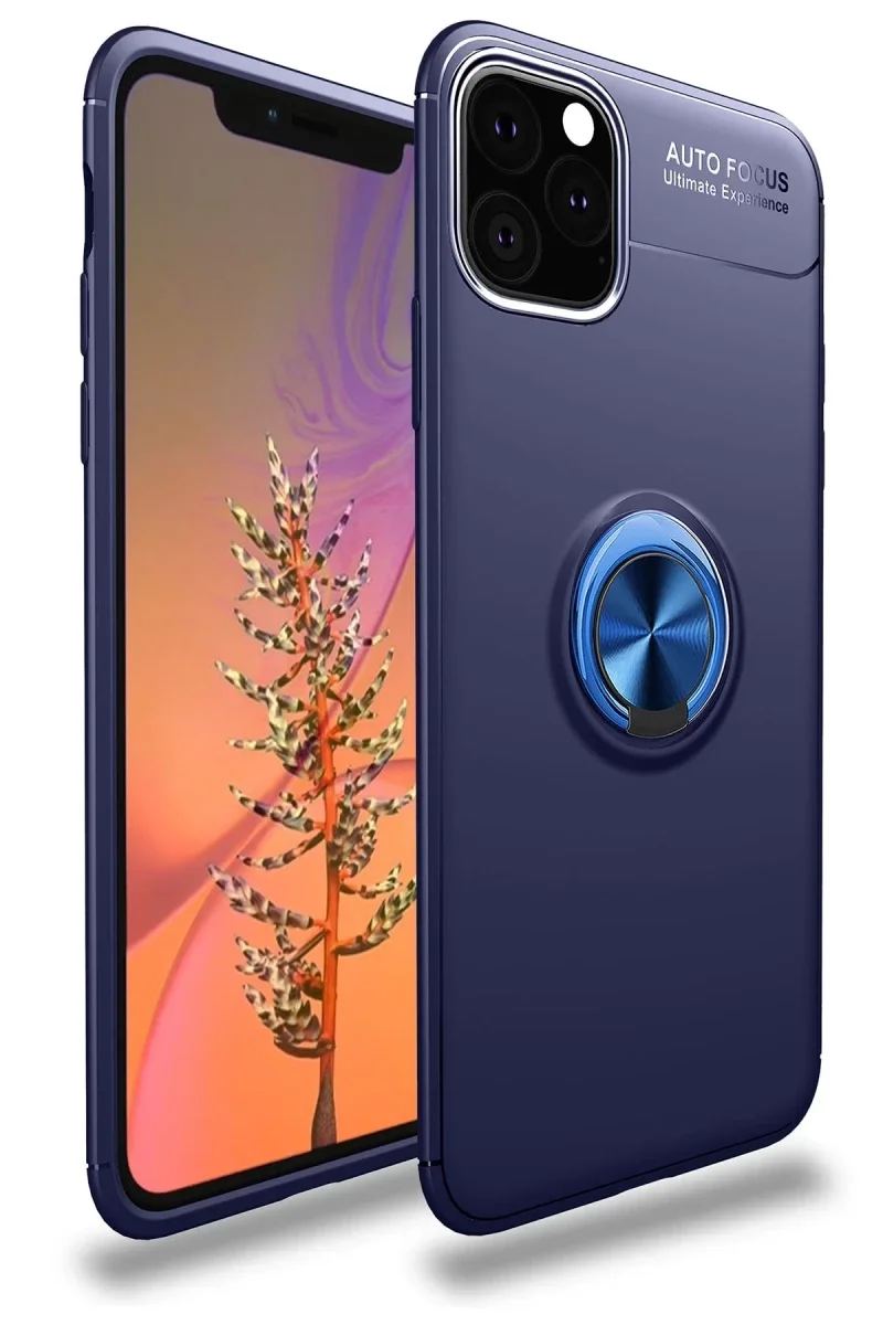 Apple iPhone 11 Pro Kılıf Range Yüzüklü Silikon - Mavi Apple iPhone 11 Pro Kılıf Range Yüzüklü Silikon - Mavi