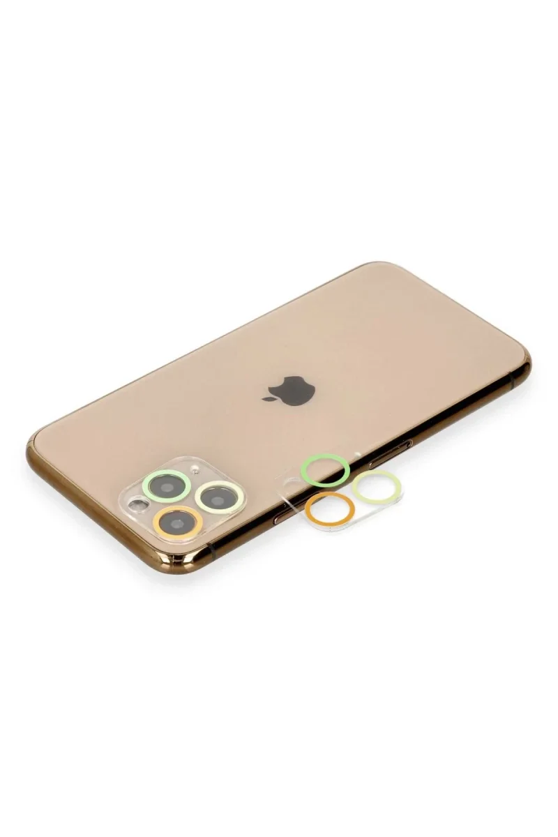 Apple iPhone 11 Pro Renkli Kamera Lens Koruma Cam - Pembe-Mavi Apple iPhone 11 Pro Renkli Kamera Lens Koruma Cam - Pembe-Mavi