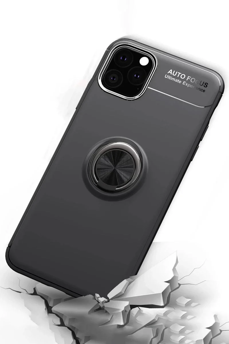 Apple iPhone 11 Pro Kılıf Range Yüzüklü Silikon - Siyah-Kırmızı Apple iPhone 11 Pro Kılıf Range Yüzüklü Silikon - Siyah-Kırmızı