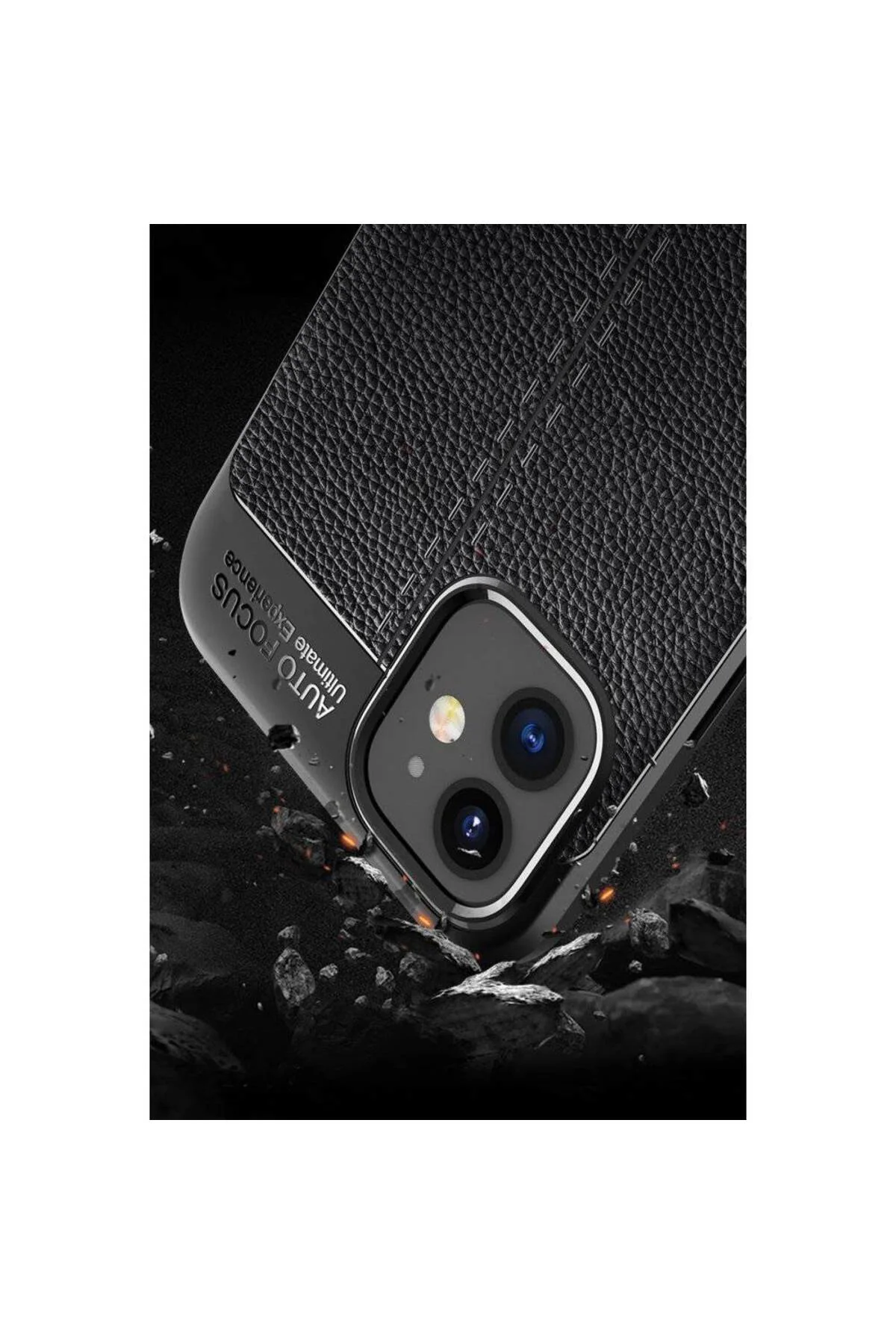 Apple iPhone 11 Pro Max Deri Görünümlü Silikon Lacivert