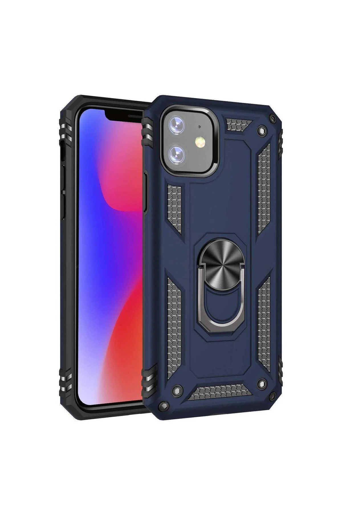 Apple iPhone 11 Yüzüklü Tank Kılıf Lacivert