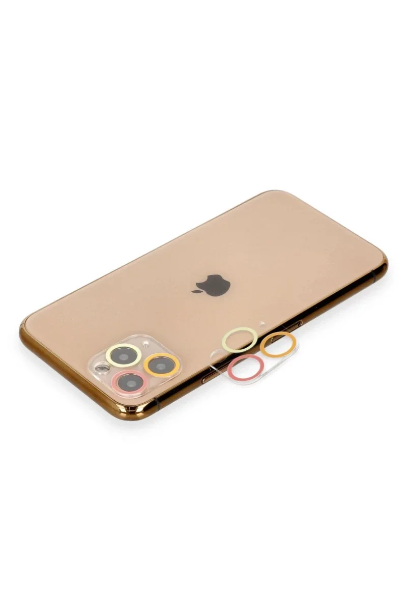 Apple iPhone 11 Pro Max Renkli Kamera Lens Koruma Cam - Turuncu-Kırmızı Apple iPhone 11 Pro Max Renkli Kamera Lens Koruma Cam - Turuncu-Kırmızı