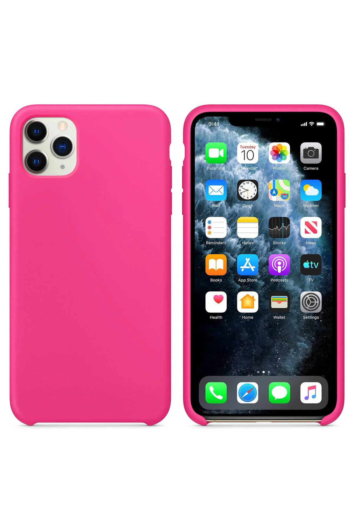 Apple Iphone 11 Pro Altı Açık Liquit Lansman Silikon Şeker Pembes