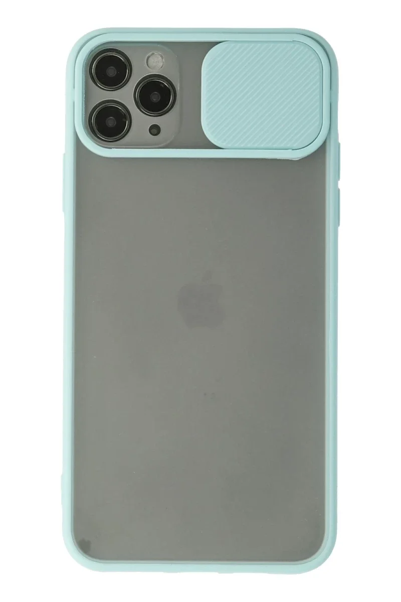 Apple iPhone 11 Pro Max Kılıf Palm Buzlu Kamera Sürgülü Silikon - Turkuaz Apple iPhone 11 Pro Max Kılıf Palm Buzlu Kamera Sürgülü Silikon - Turkuaz