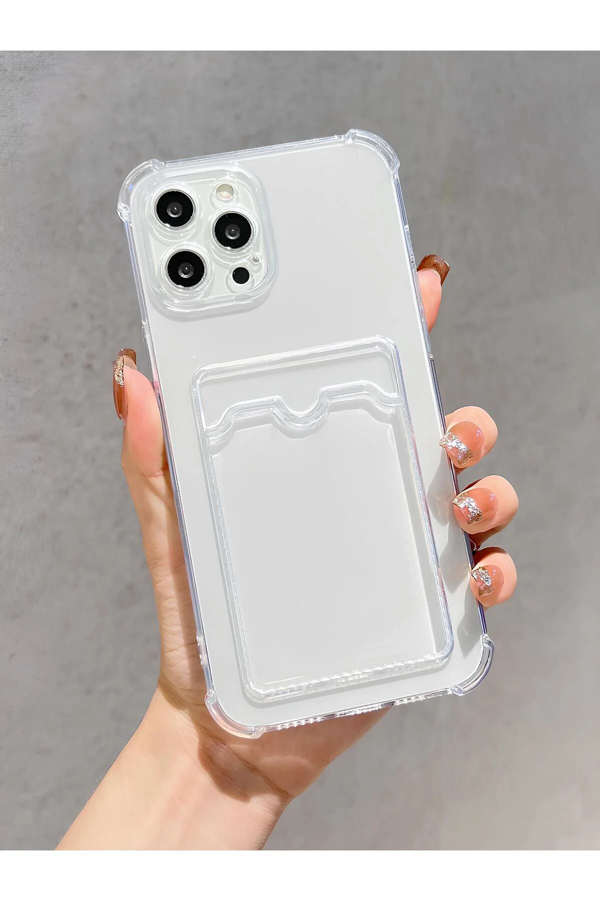 Apple iPhone 11 Pro Max Transparent Kartlıklı Antişok Kılıf Şeffa