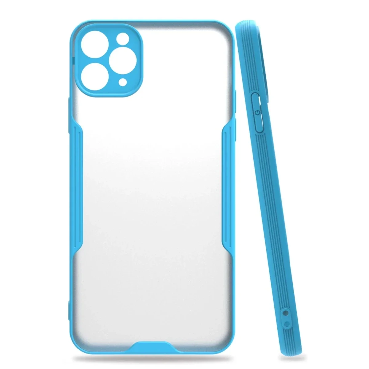 Apple iPhone 11 Pro Max Kılıf Platin Silikon - Mavi