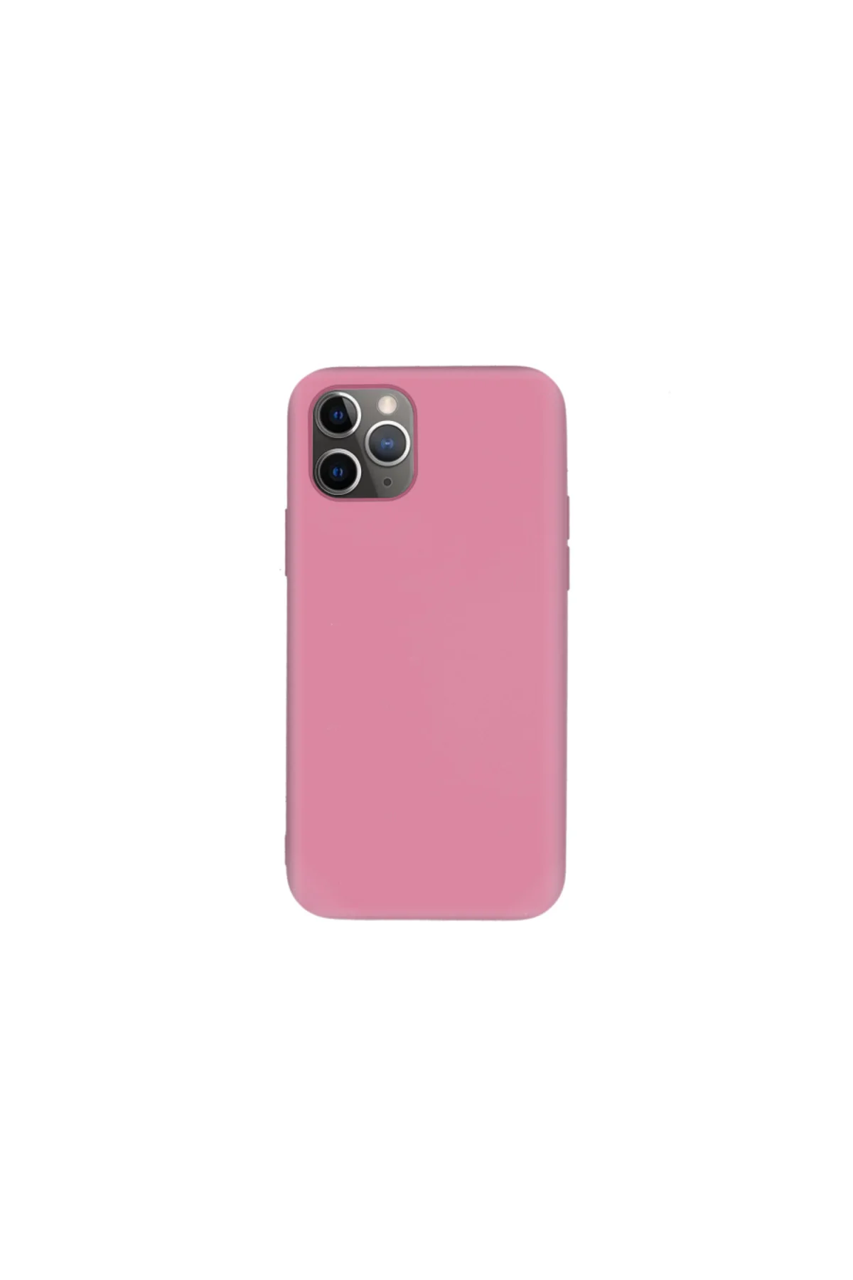 Apple iPhone 11 Pro Max İnce Mat Silikon Kılıf Pembe