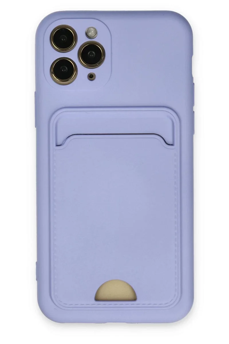 Apple iPhone 11 Pro Kılıf Kelvin Kartvizitli Silikon - Lila Apple iPhone 11 Pro Kılıf Kelvin Kartvizitli Silikon - Lila