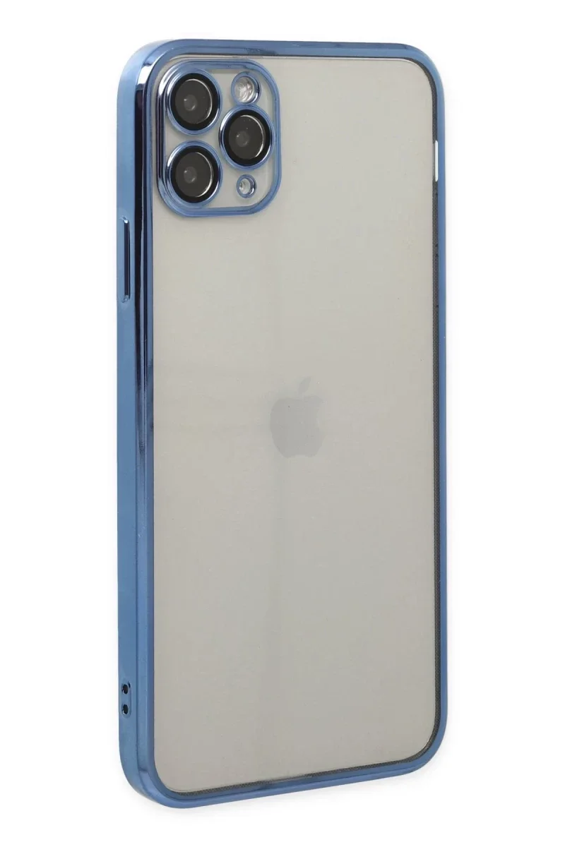 Apple iPhone 11 Pro Kılıf Razer Lensli Silikon - Açık Mavi