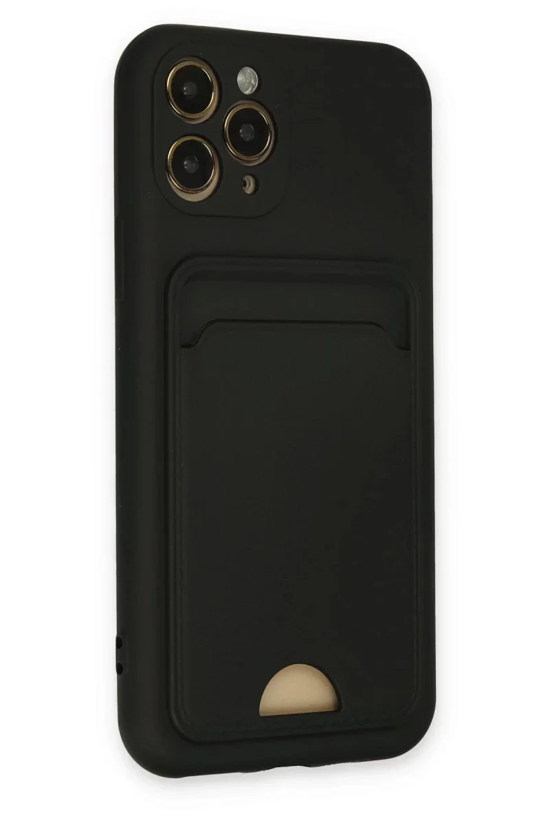 Apple iPhone 11 Pro Kılıf Kelvin Kartvizitli Silikon - Siyah Apple iPhone 11 Pro Kılıf Kelvin Kartvizitli Silikon - Siyah
